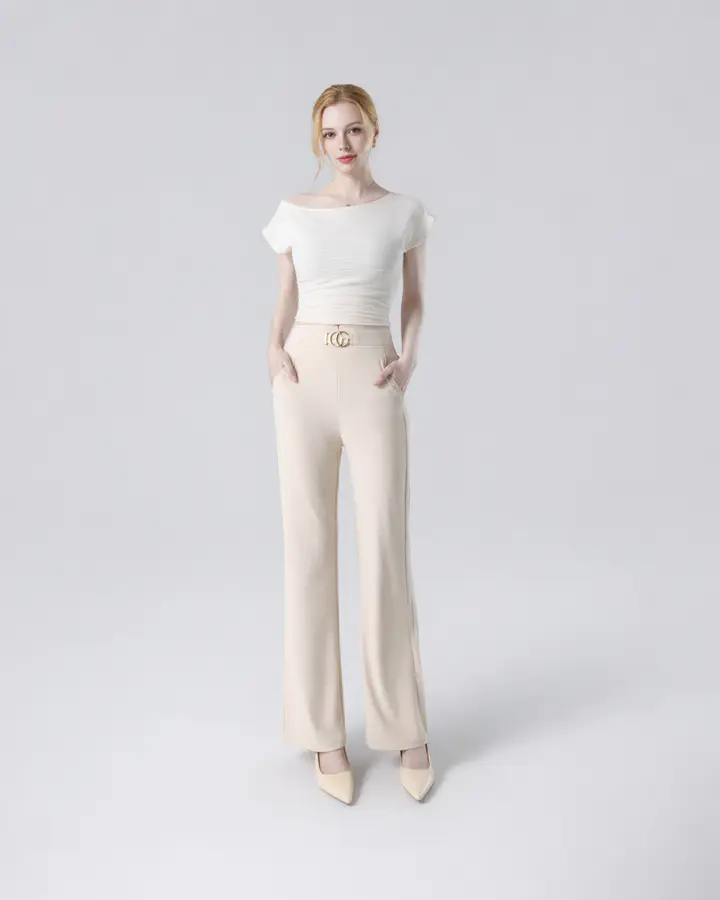 Pantaloni palazzo a vita alta, modello HS2269