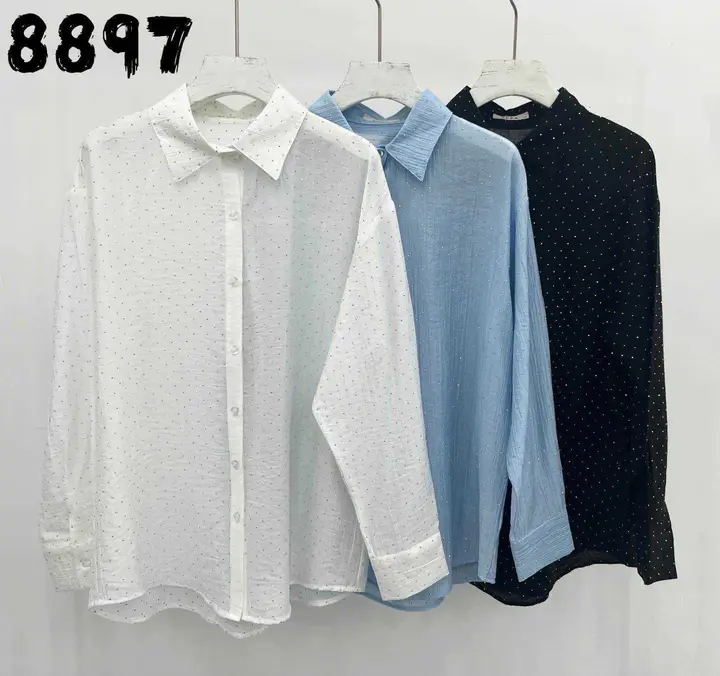 Camicia a manica lunga puntinata, modello Z-8897