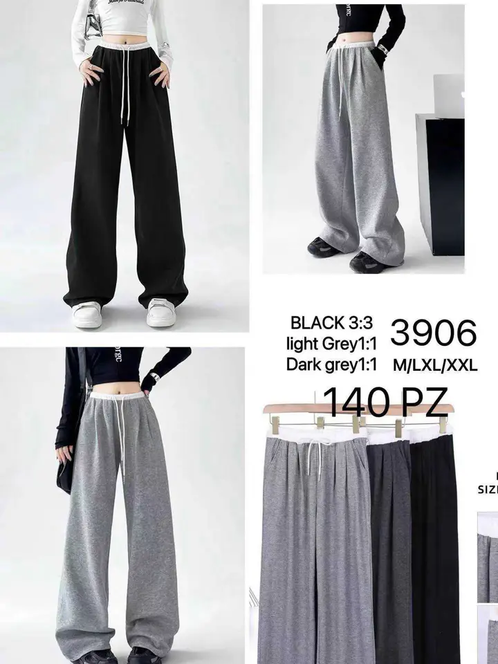 Pantaloni casual a gamba larga con coulisse, modello YV3906