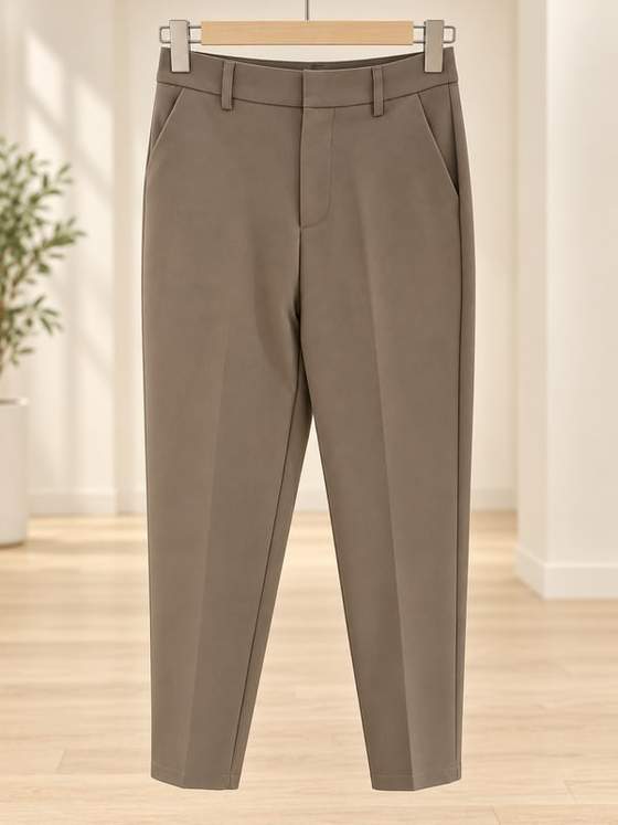Pantaloni a vita alta con pieghe