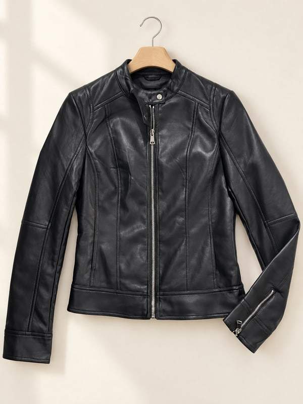 Giacca effetto pelle con zip