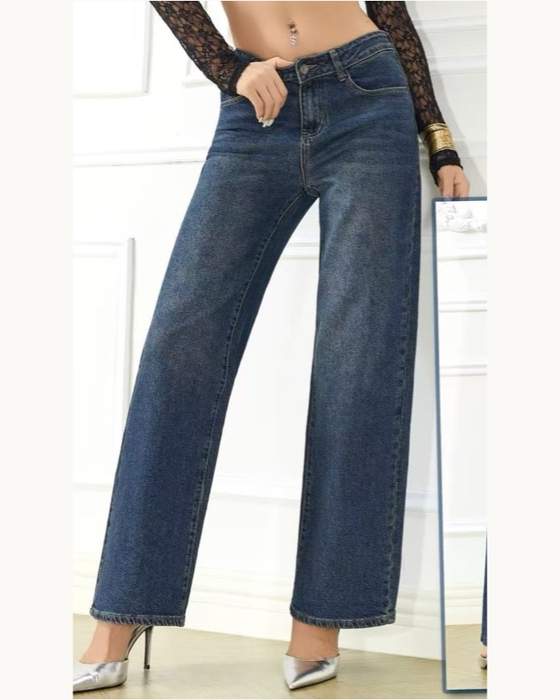 Jeans blu a gamba larga