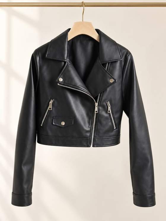 Giacca biker corta nera