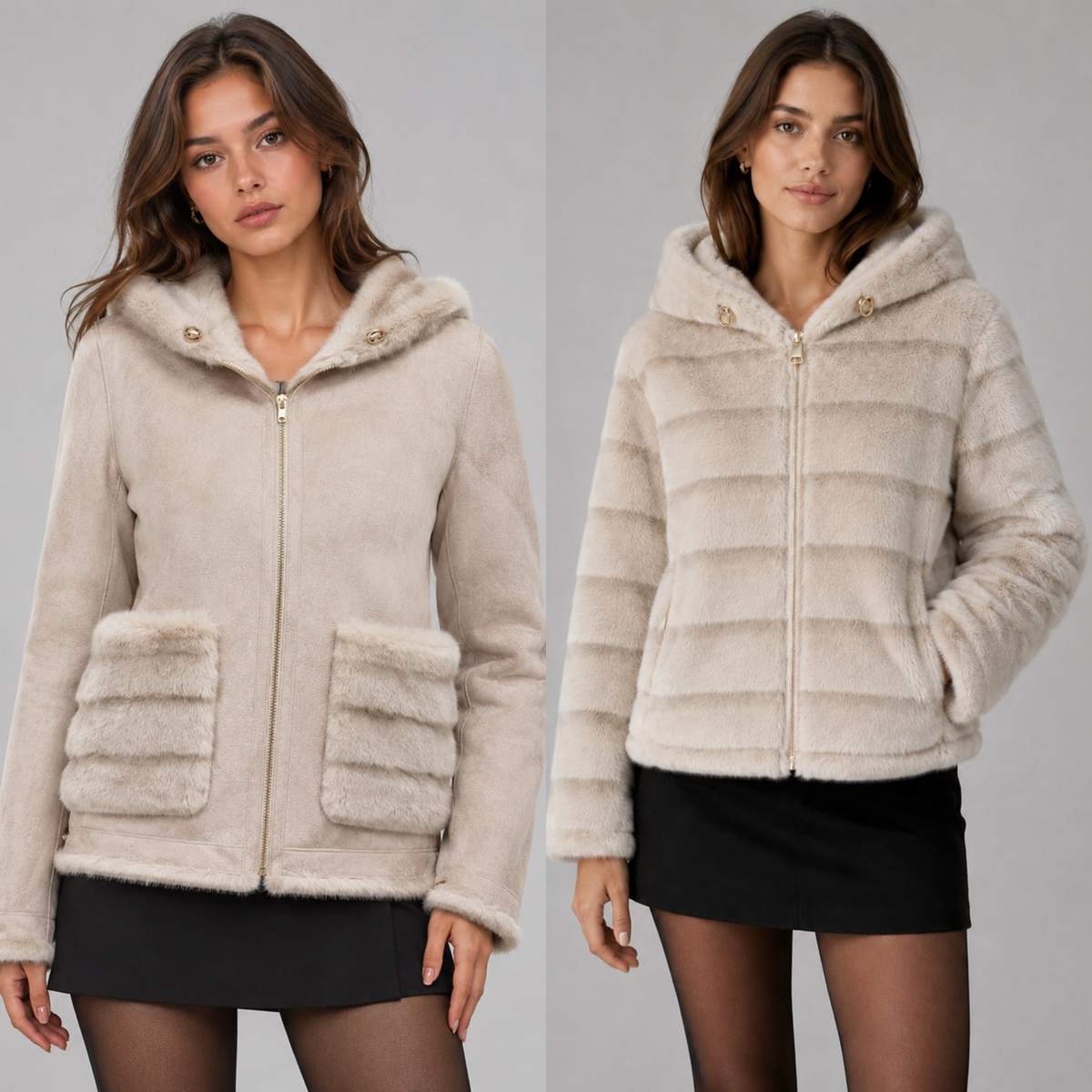 Giacca reversibile con cappuccio