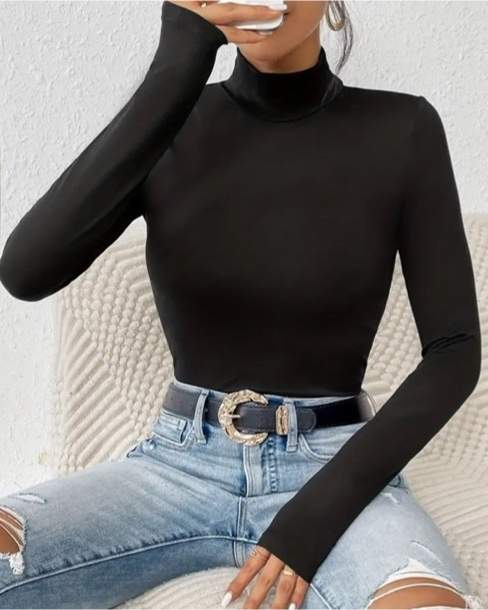 Maglia a collo alto nera