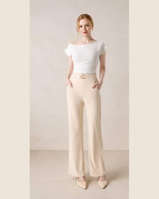 Pantaloni palazzo a vita alta