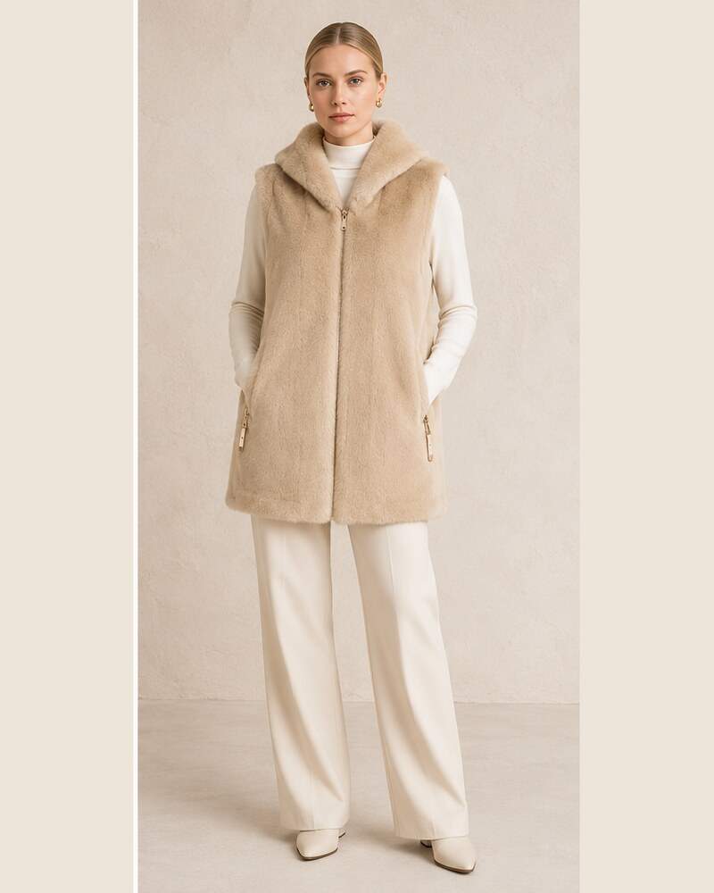 Gilet smanicato lungo