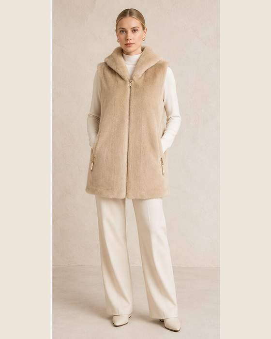 Gilet smanicato lungo