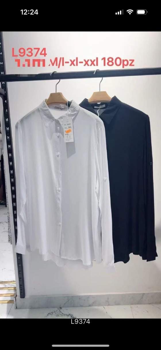 Camicia lunga con colletto e bottoni