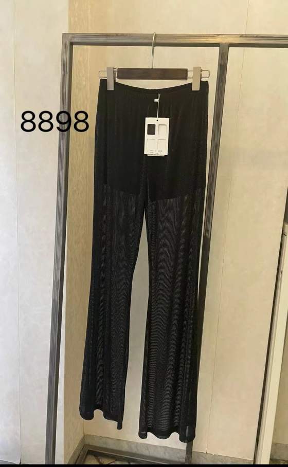 Pantaloni donna neri testurizzati