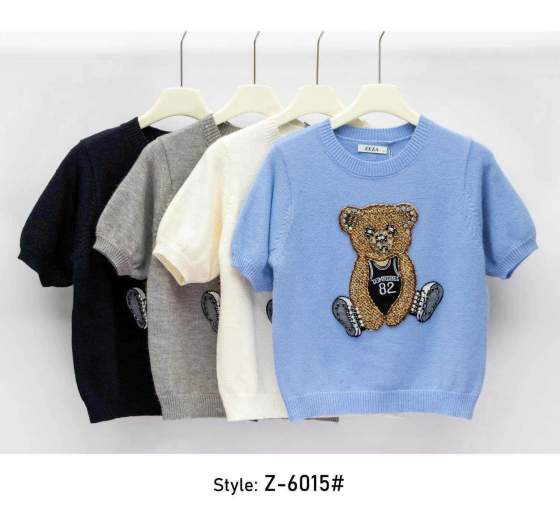 Maglia a maniche corte con orsetto
