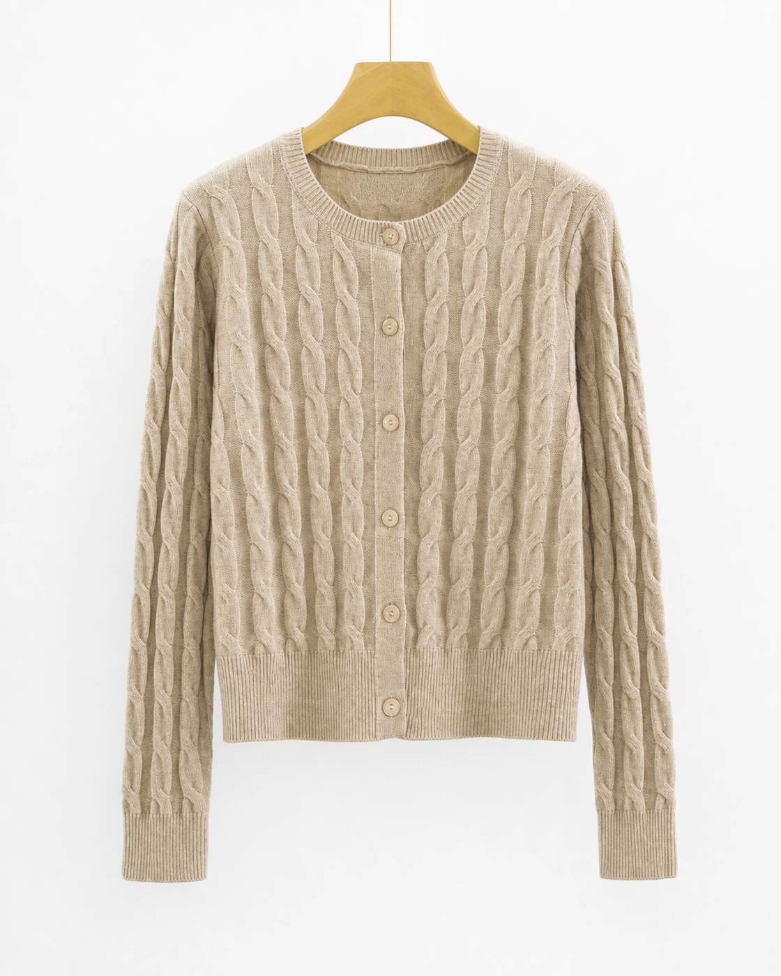Cardigan donna in maglia a trecce