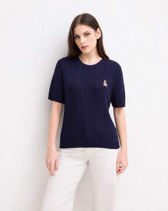 Maglia girocollo a maniche corte