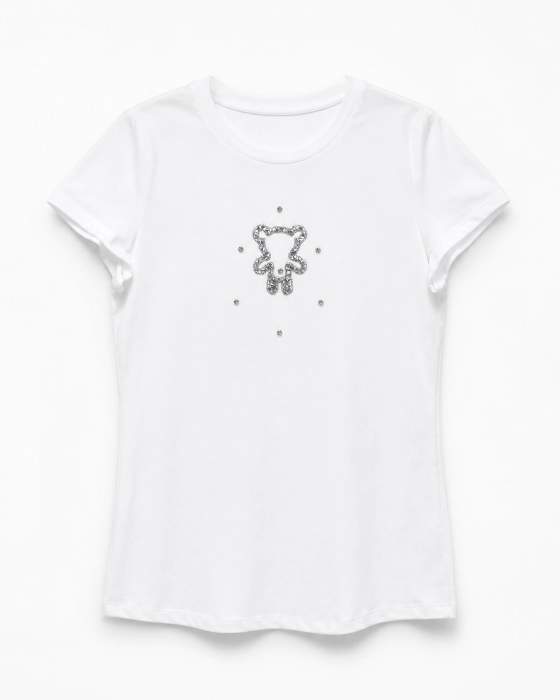 T-shirt da donna con decorazione a farfalla