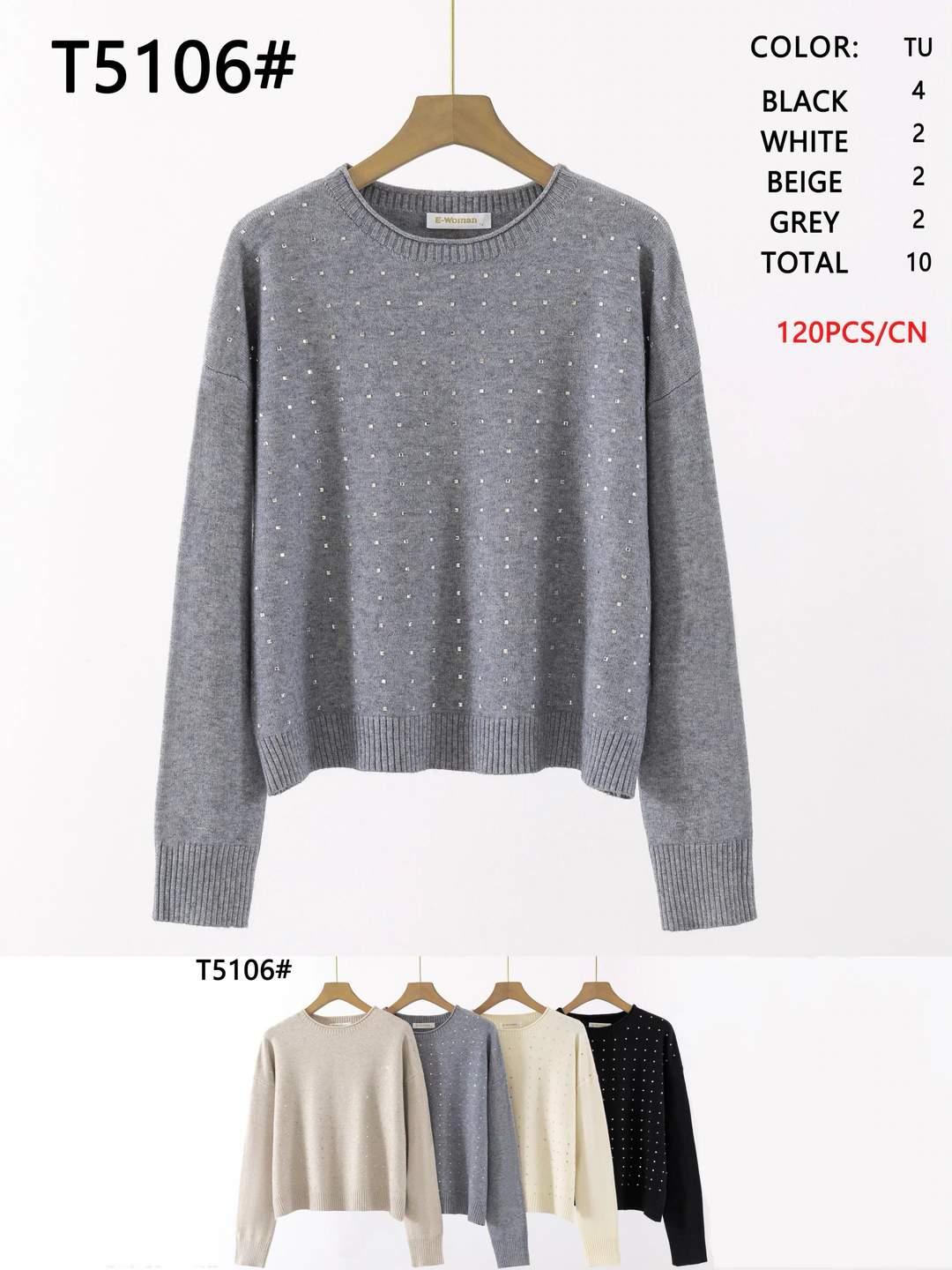 Maglione girocollo decorato
