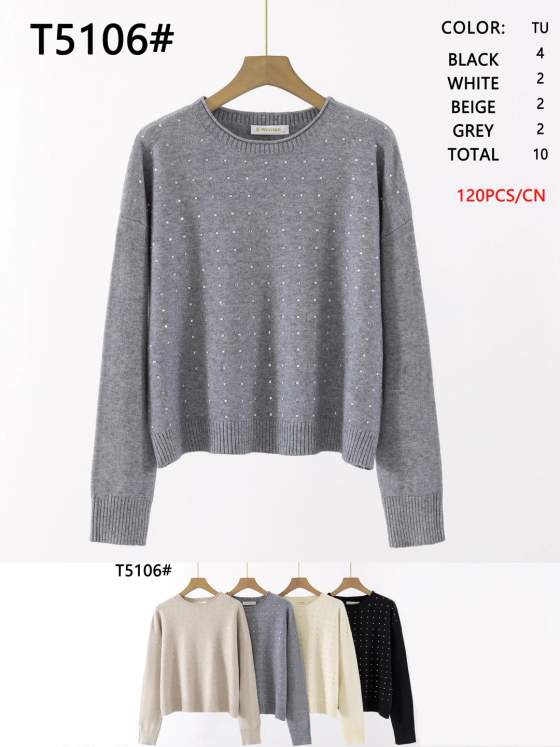Maglione girocollo decorato