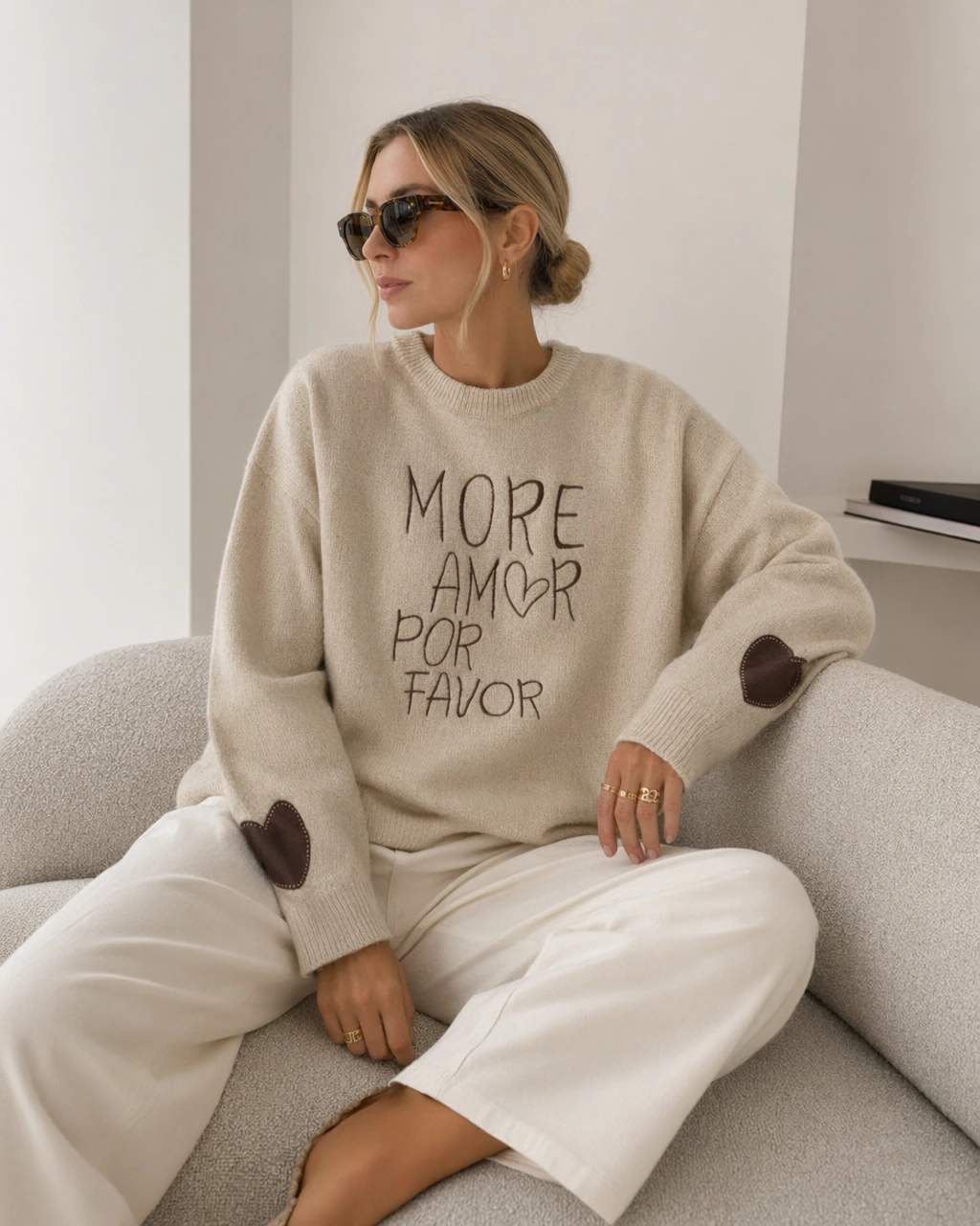 Maglione girocollo con scritta