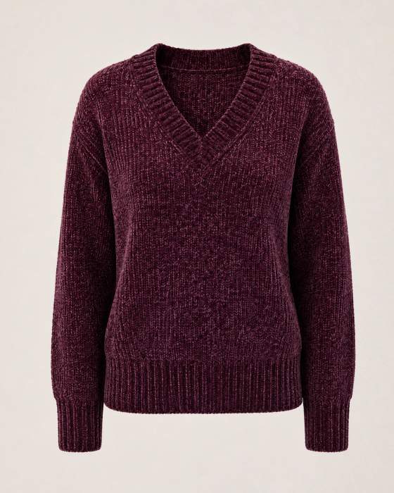 Maglione in maglia con scollo a V