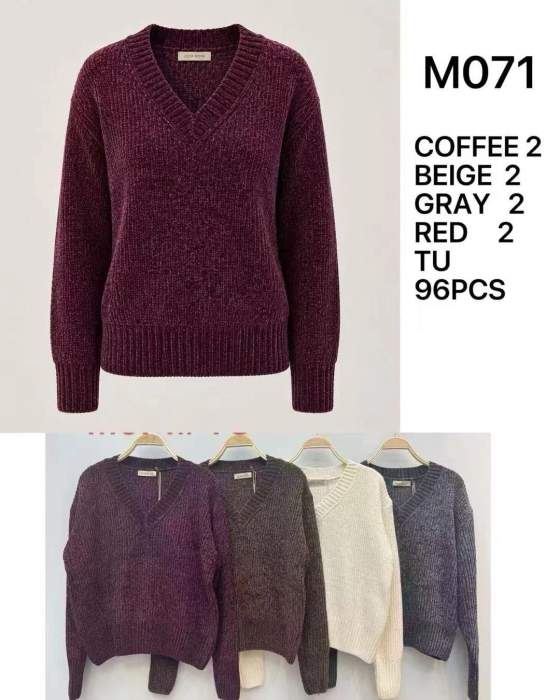 Maglione in maglia con scollo a V