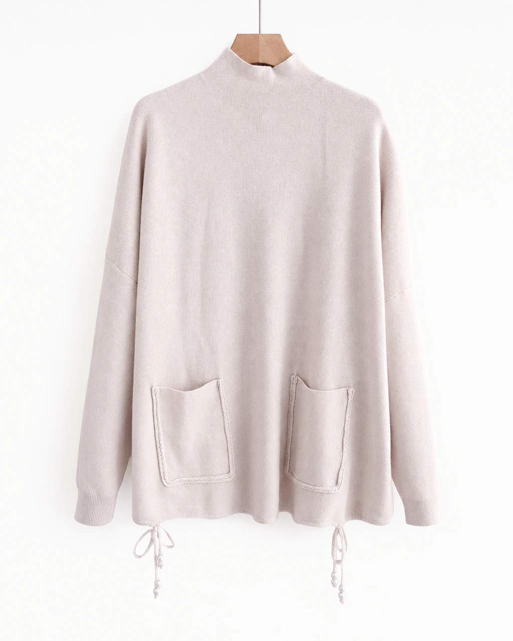 Maglia a collo alto con tasche e coulisse