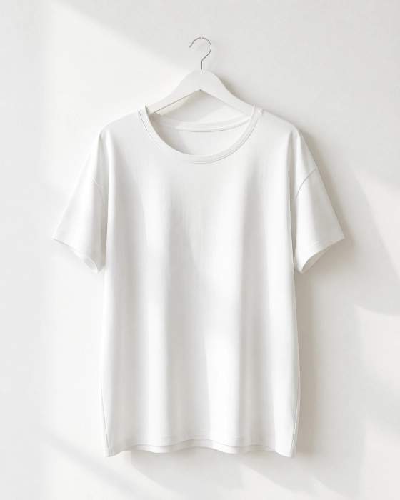 T-shirt bianca girocollo a maniche corte