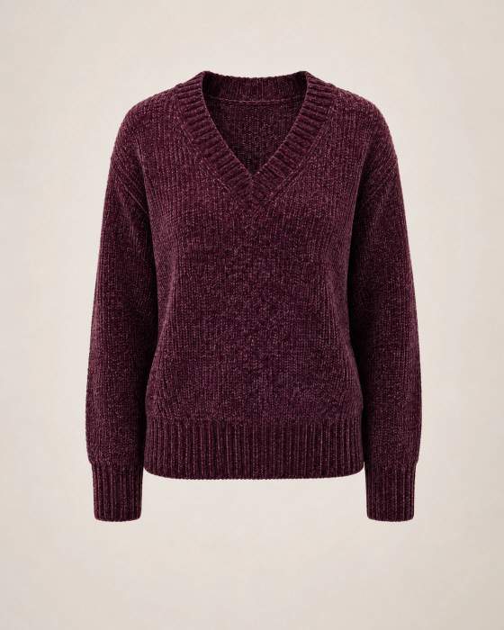 Maglione in maglia con scollo a V
