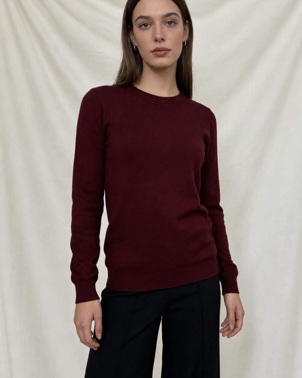 Maglia girocollo a manica lunga da donna
