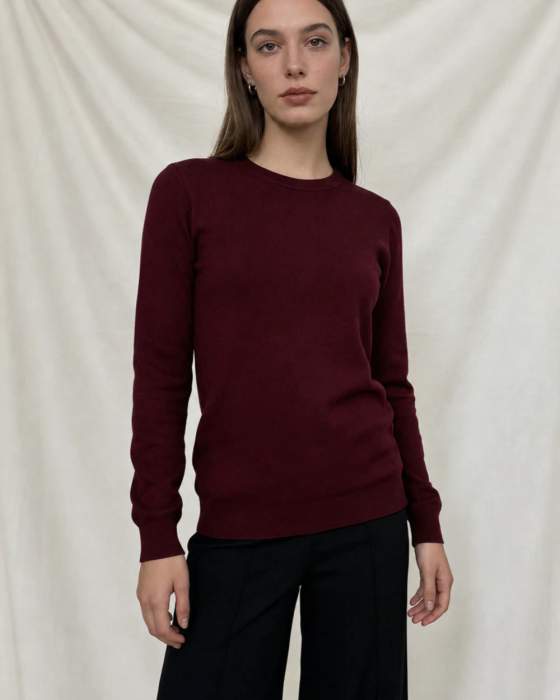 Maglia girocollo a manica lunga da donna