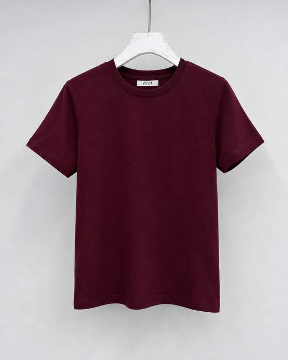 T-shirt tinta unita a maniche corte
