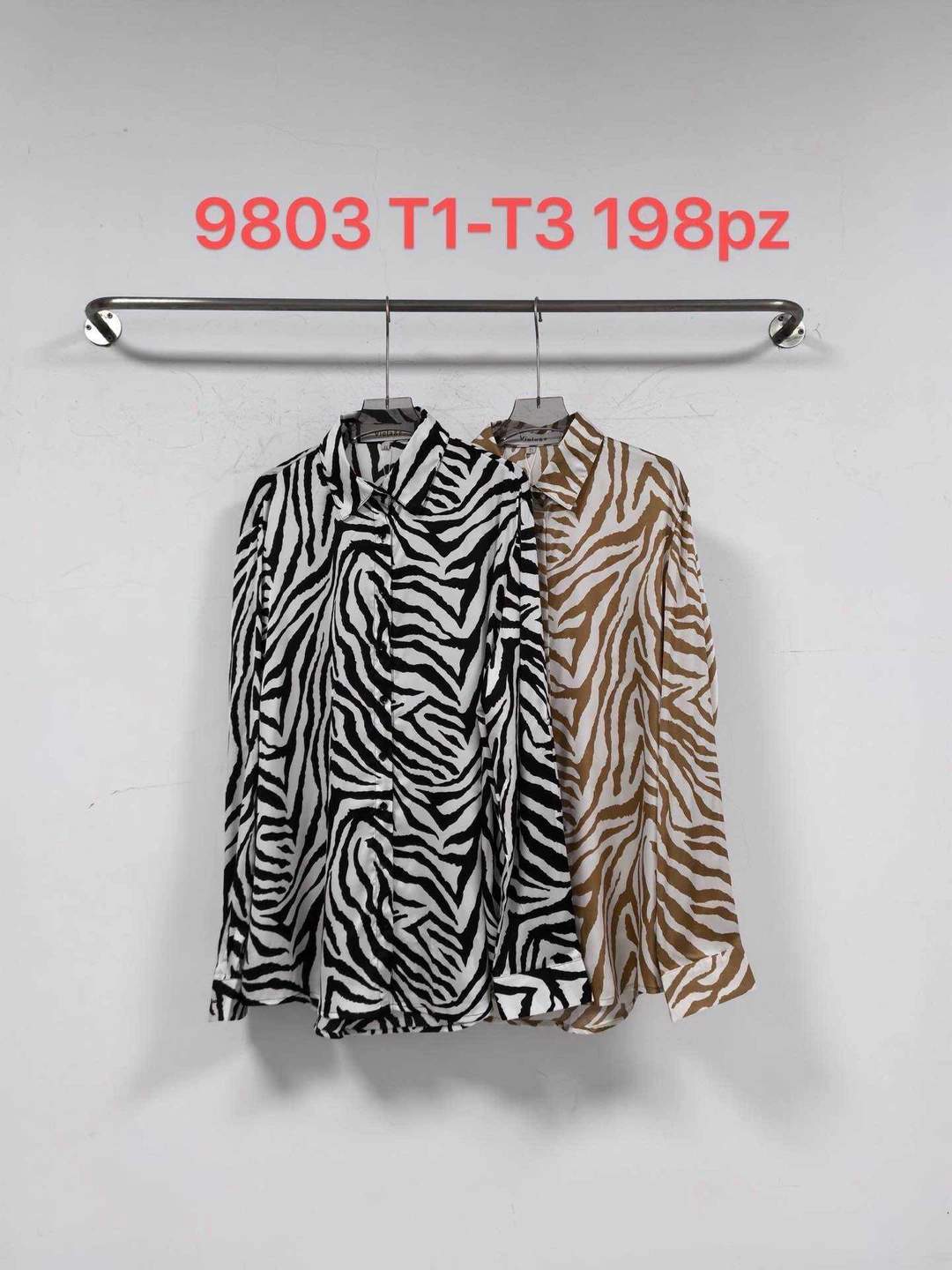 Camicia animalier a manica lunga