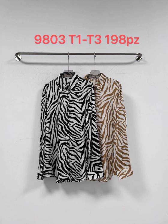 Camicia animalier a manica lunga