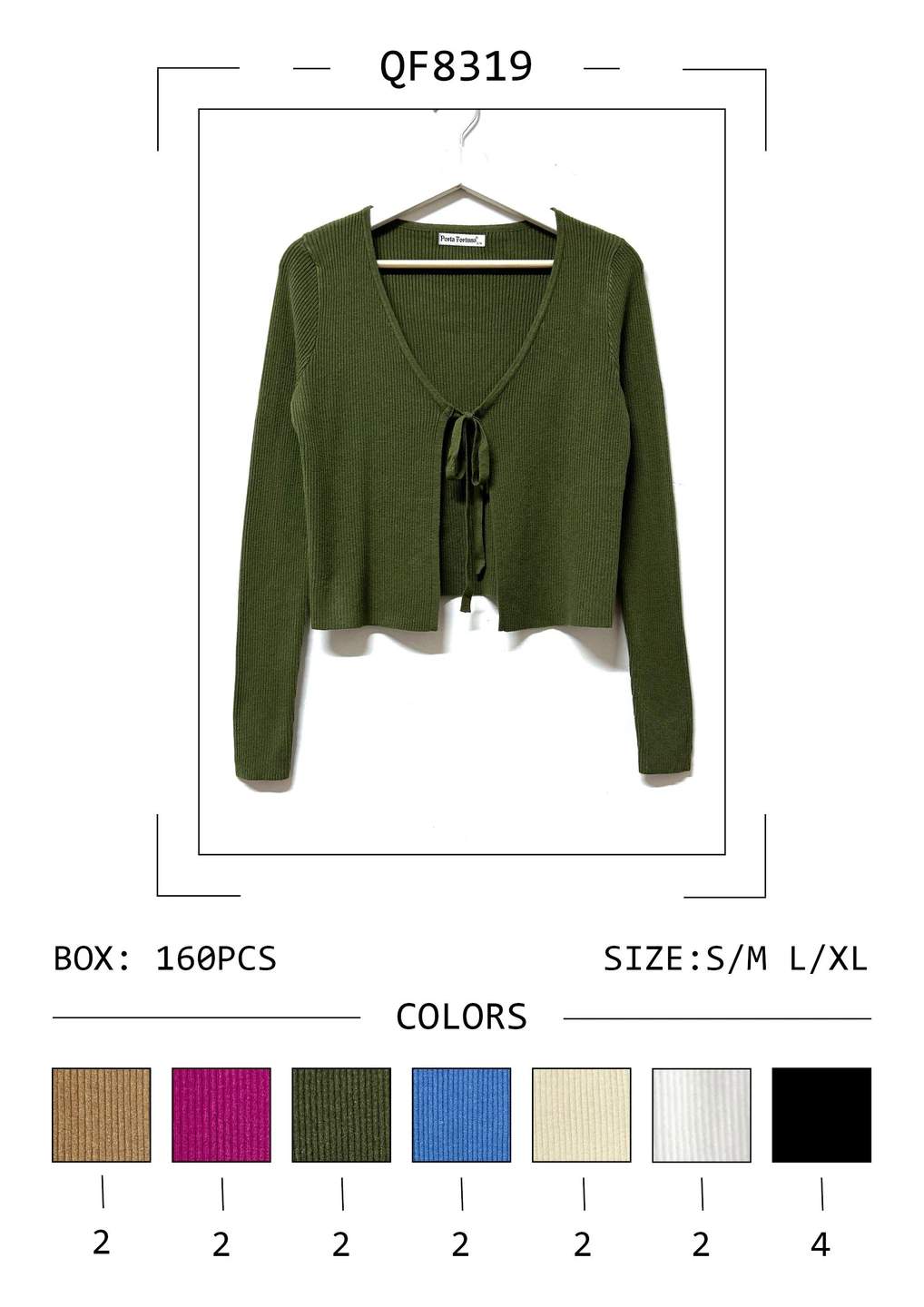 Cardigan corto a coste con laccetti