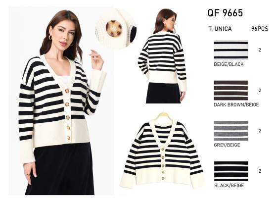 Cardigan in maglia a righe