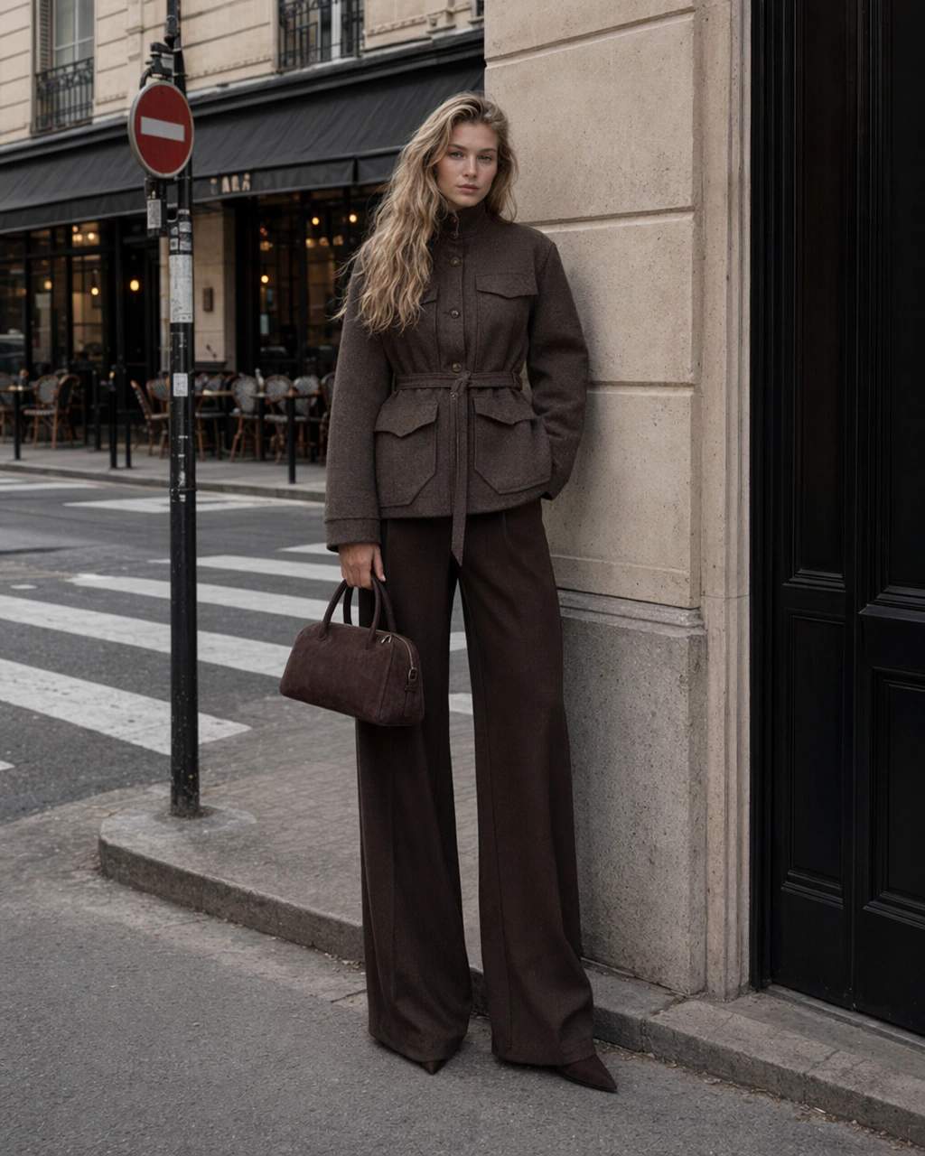 Completo donna con blazer e pantaloni ampi