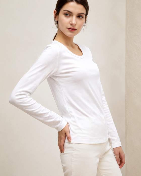Maglia donna girocollo a maniche lunghe