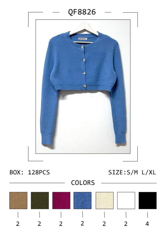 Cardigan corto a coste