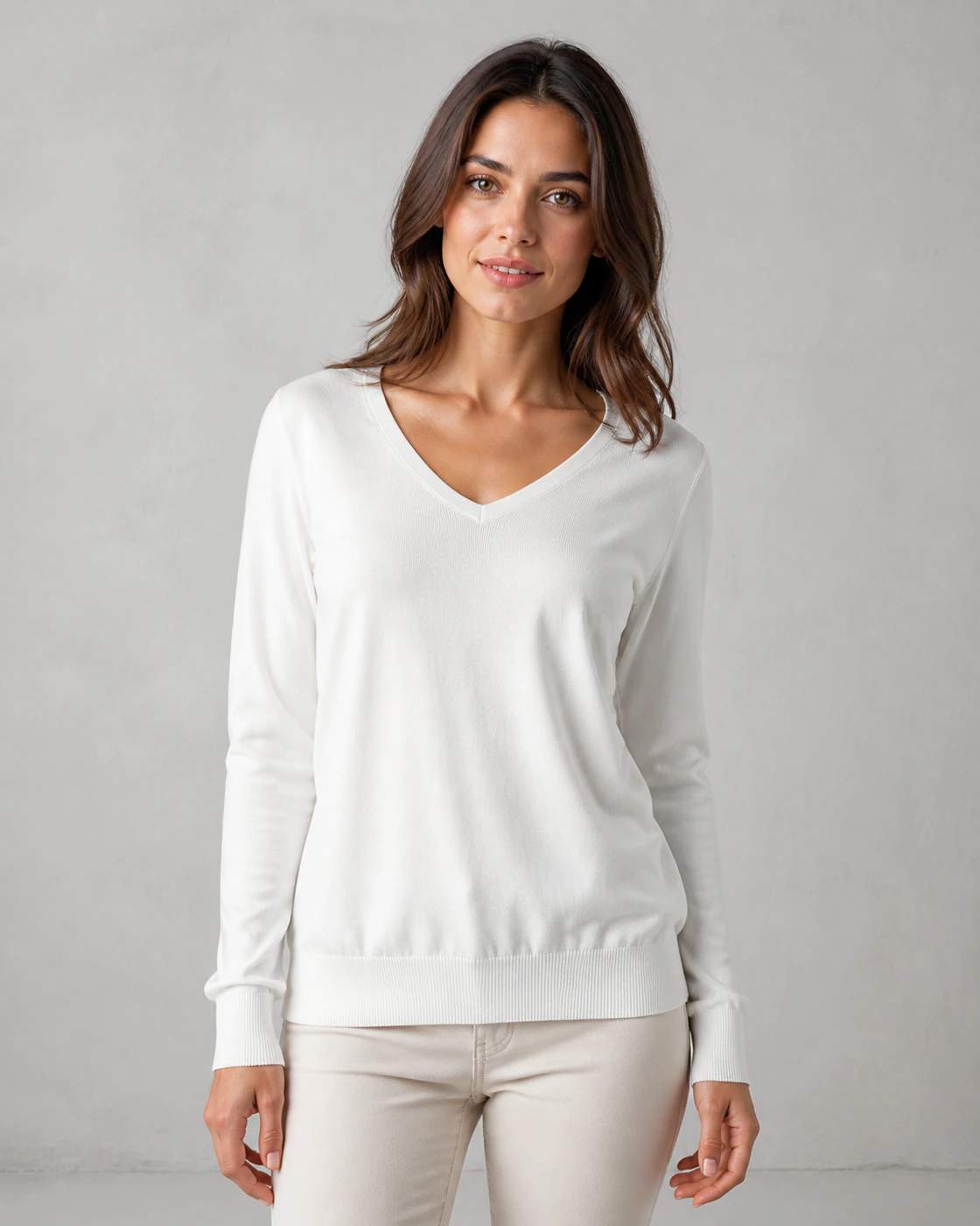 Maglia a V a maniche lunghe