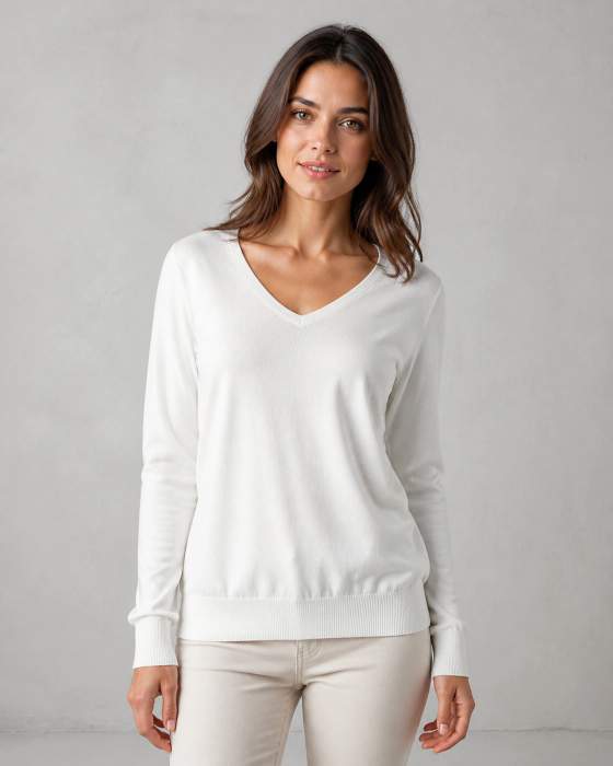 Maglia a V a maniche lunghe