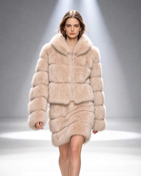 Giacca effetto pelliccia con zip