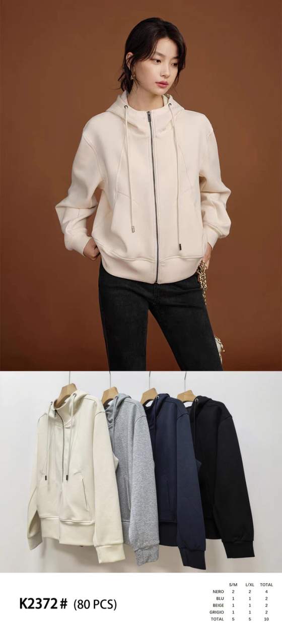 Felpa con cappuccio e zip