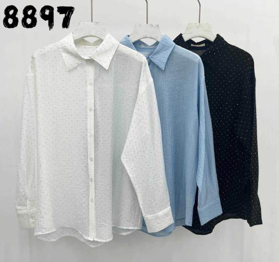 Camicia a manica lunga puntinata