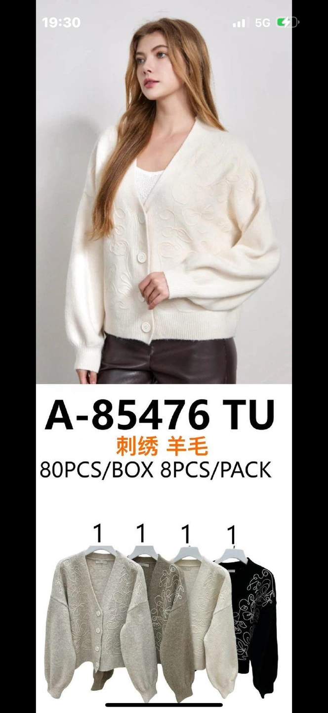 Cardigan con ricami floreali
