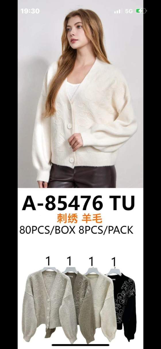 Cardigan con ricami floreali