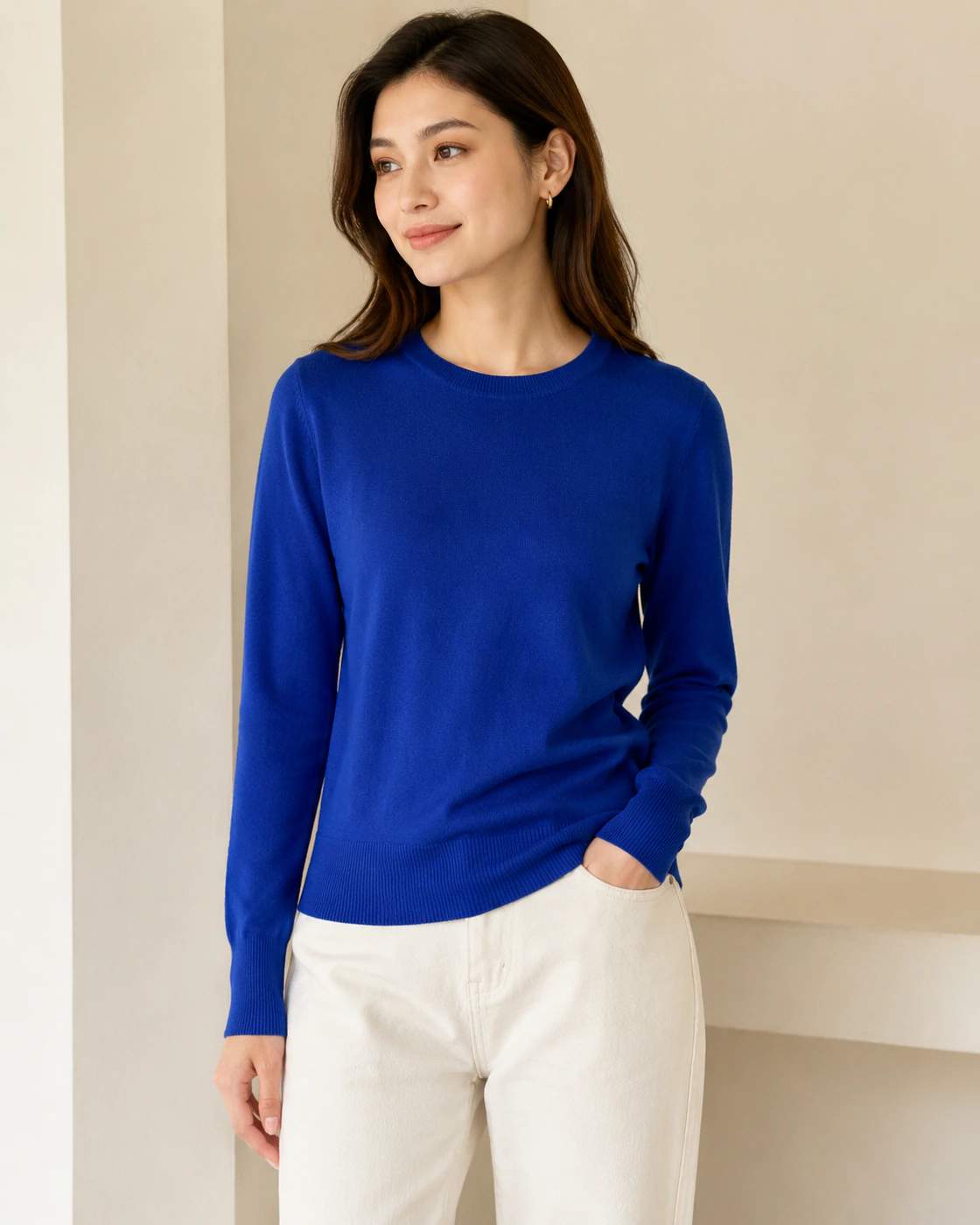Maglione girocollo a maniche lunghe
