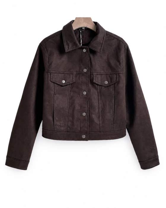 Giacca corta con colletto a camicia