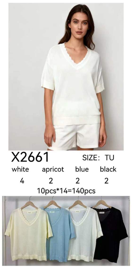 Maglia donna con scollo a V