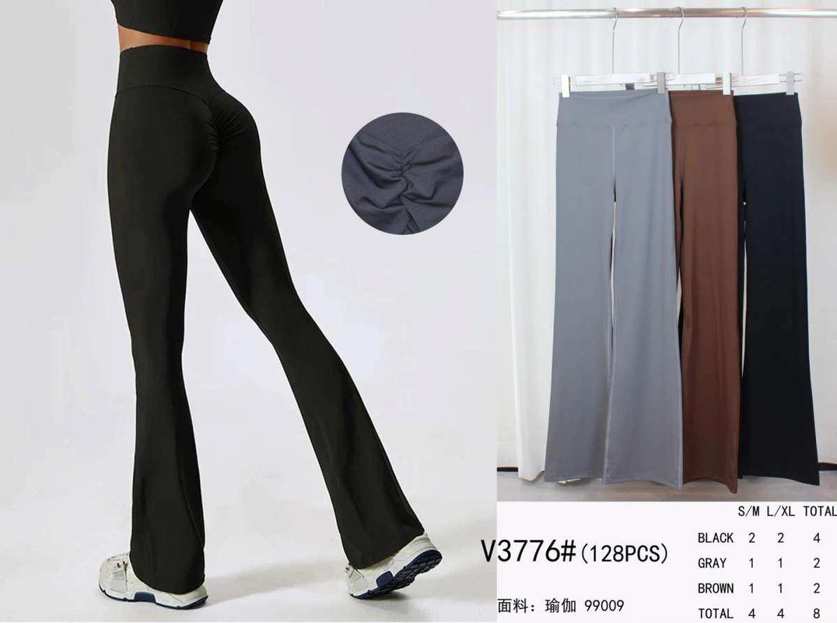 Leggings svasati a vita alta con arricciatura