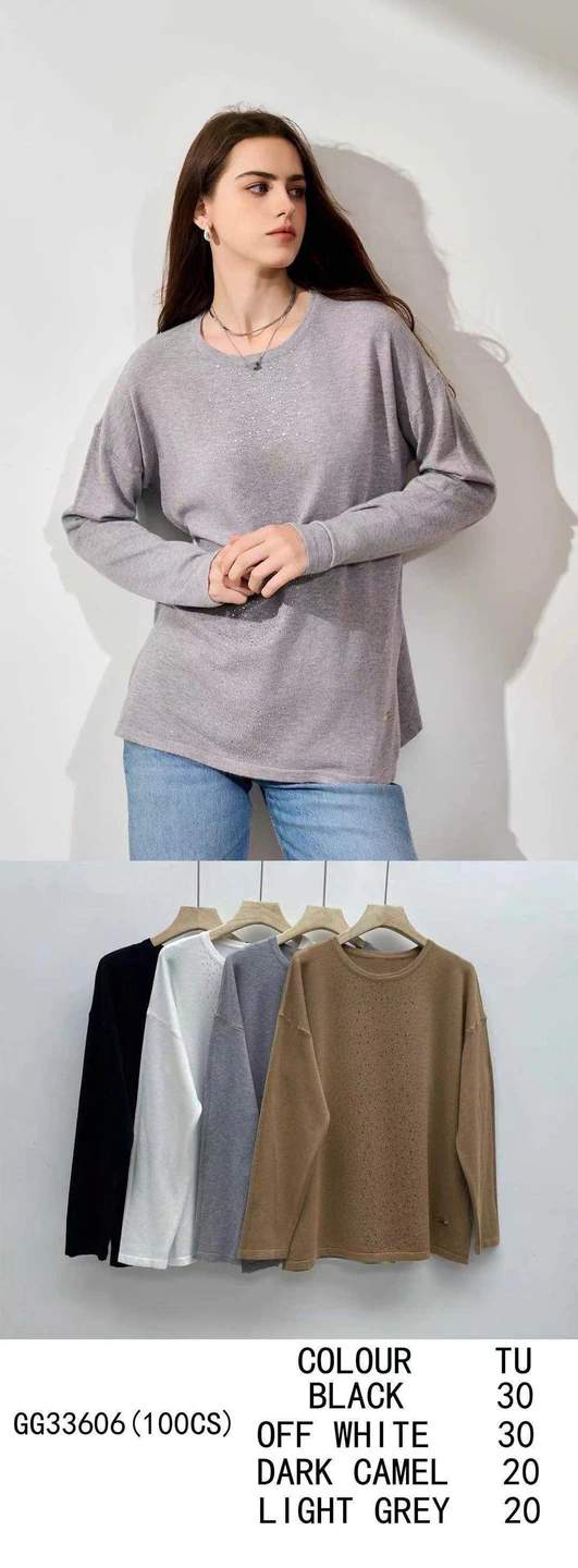 Maglia donna girocollo a manica lunga
