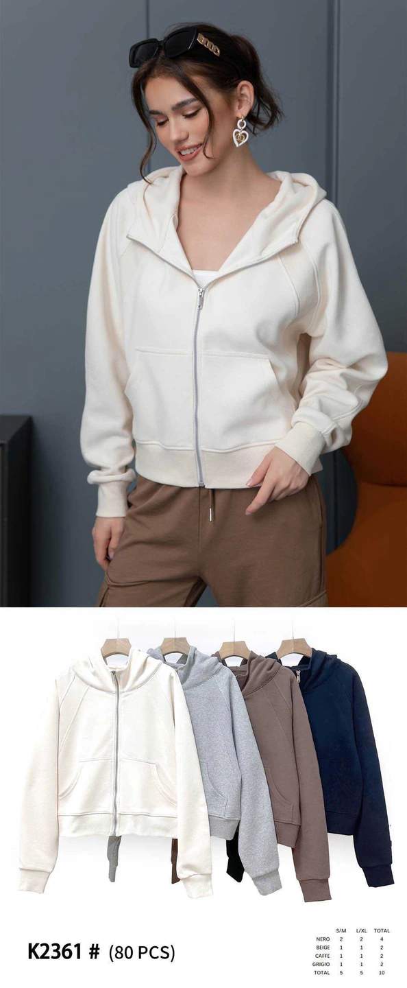 Felpa con cappuccio e zip