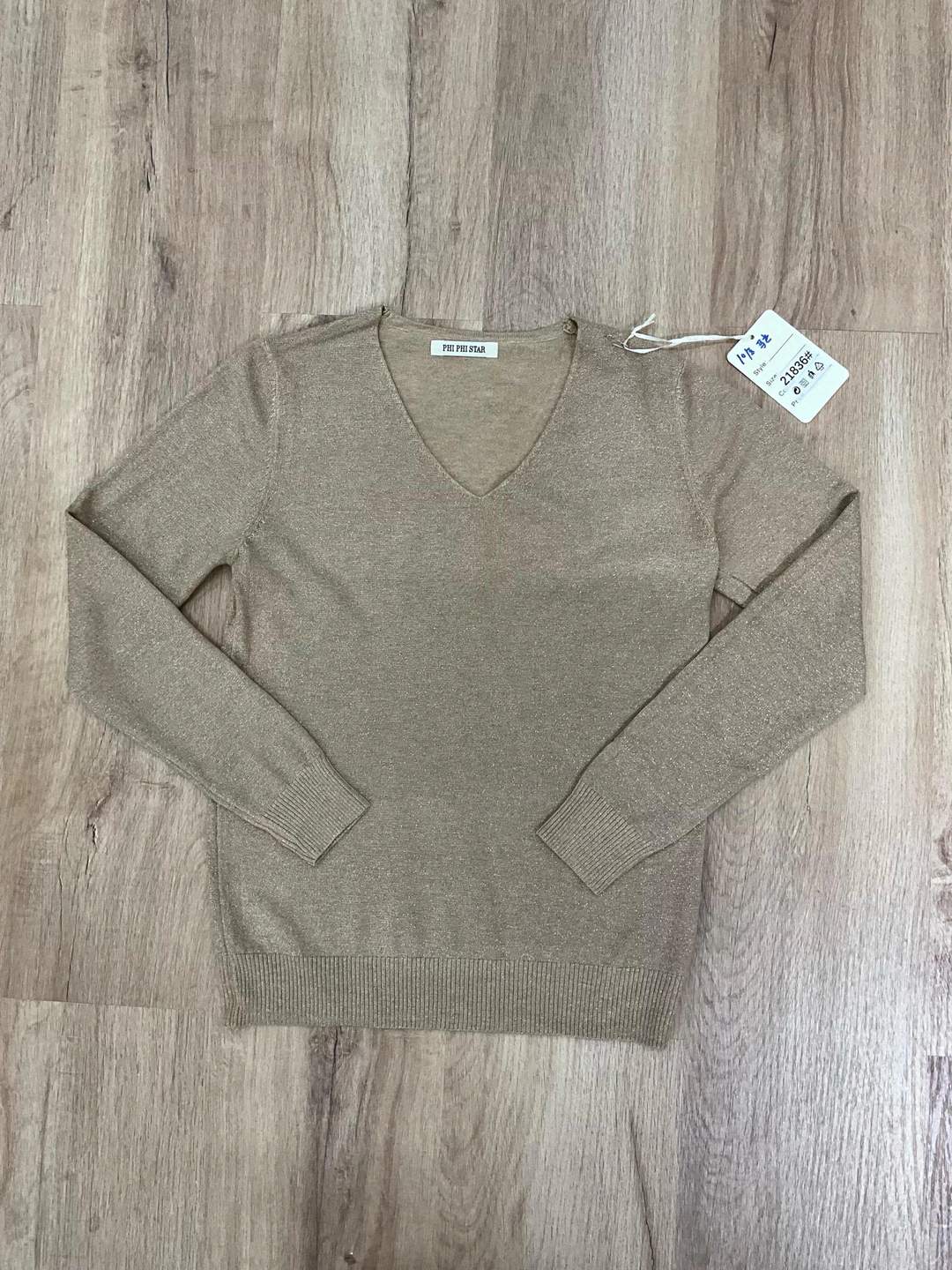 Maglia da donna a maniche lunghe con scollo a V